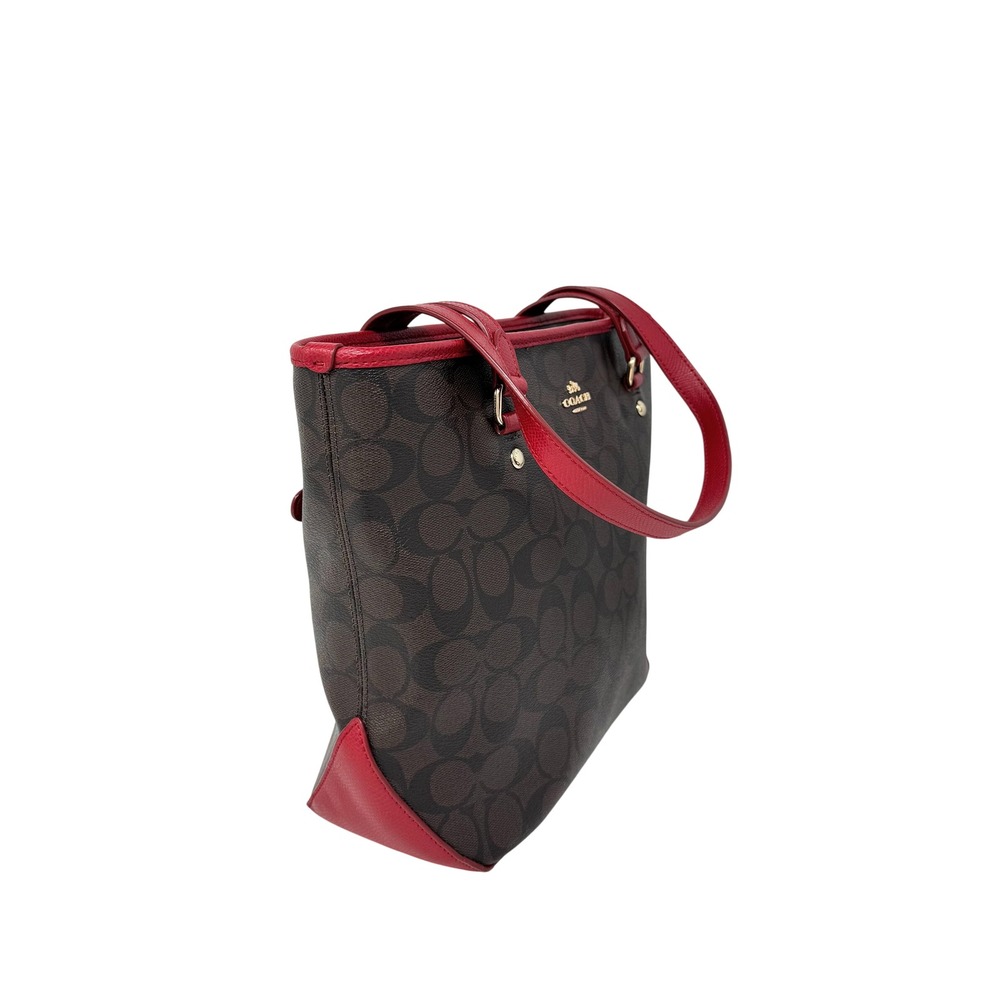 Coach Signature Zip Top Tote and Wristlet Wallet Set Brown Monogram C - Picture 5 of 16